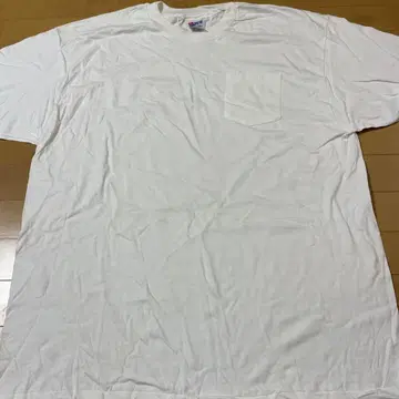 데드스탁 화이트 포켓 T Hanes 싱글 스티치