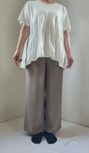 N-line 와이드 팬츠 1087 모카 Size M