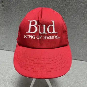 90s Budweiser 빨간색 메쉬 로고 자수 USA 제 빈티지 트래커