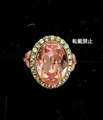 ANNA SUI 반지 오벌 컷 나비 비쥬 핑크 안나수이