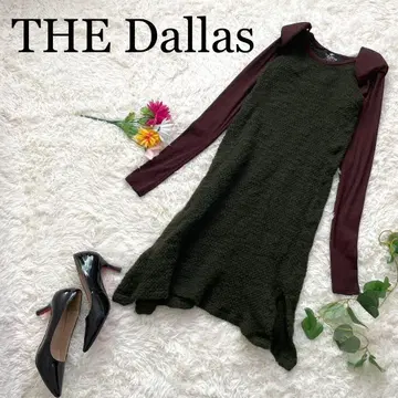 정가 6만 엔] THE Dallas 더 댈러스 바이컬러 니트 원피스 긴팔