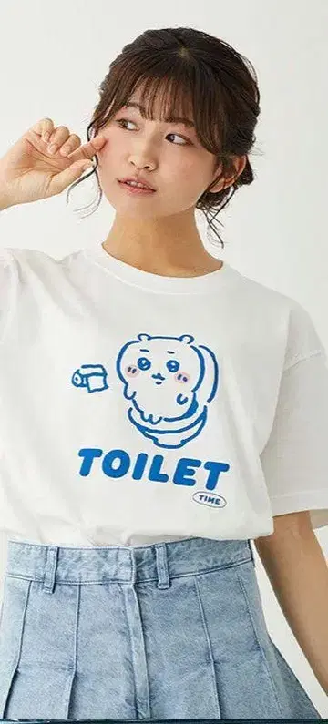 치이카와 (먼작귀) 귀여운 화장실 티셔츠