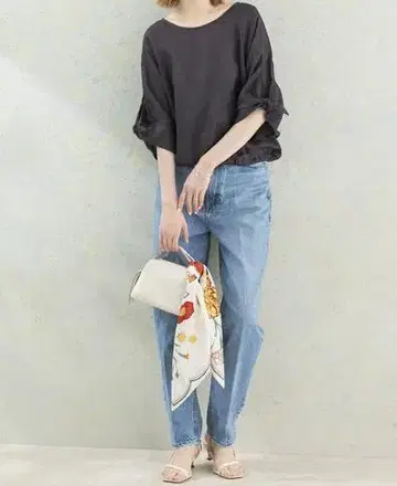 URBAN RESEARCH ROSSO 린넨 리본 슬리브 풀오버