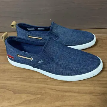 VANS 다크 블루 슬립온 26 26.5 데크 슈즈 마린