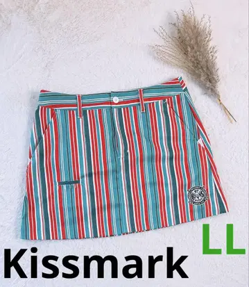 Kissmark 키스 마크 골프 여성 스트라이프 스커트 빅 사이즈