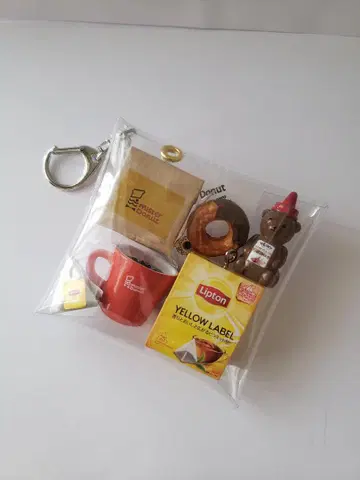 가챠 파우치 미스터 도넛 립톤 도넛