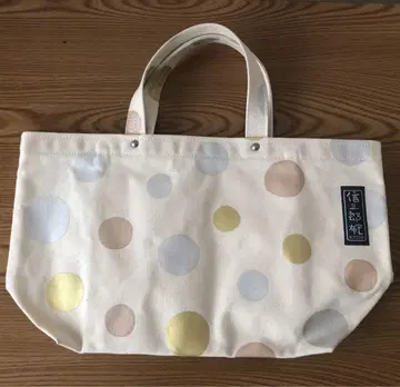 이치자와 신자부 캔버스 토트백 도트 패턴