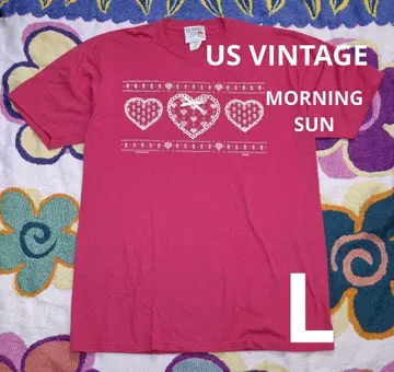 US VINTAGE MORNING SUN 하트 팬시 티셔츠 L