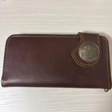 다크 브라운 가죽 장지갑 2012 코인 포함