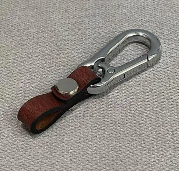 브라운 가죽 키링 약 7cm