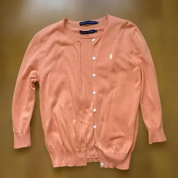 Ralph Lauren 오렌지 가디건과 프렌치 슬리브 앙상블