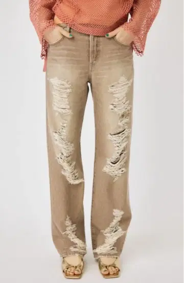 MOUSSY HIGH DAMAGED STRAIGHT 데님