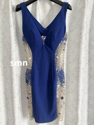 irma 드레스 xs 로얄 블루 로브 드 플뢰르