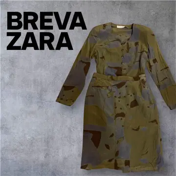 BREVA 자라 카모플라쥬 패턴 긴팔 셔츠 & 스커트 셋업