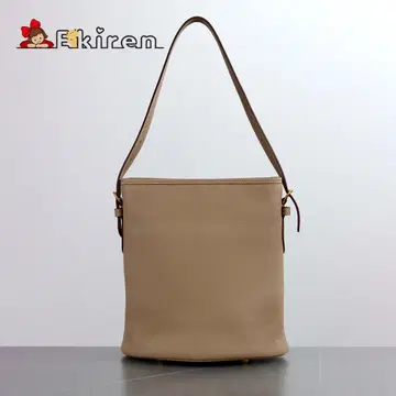 고베 Ekiren 베이지 이탈리아 천연 가죽 숄더백
