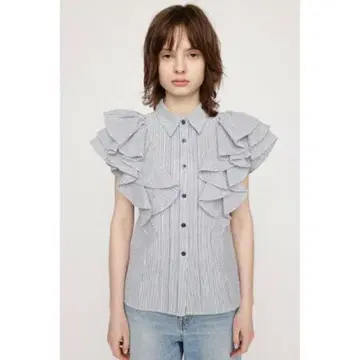 2WAY SEERSUCKER FRILL 블라우스