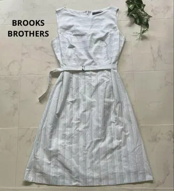 BROOKS BROTHERS 보더 스트라이프 벨트 원피스 11 화이트