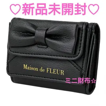 미개봉 새상품 Maison de FLEUR 리본 카드 케이스 블랙 지갑