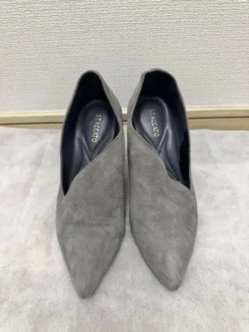 그레이 스웨이드 스틸레토 하이힐