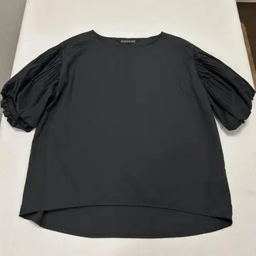 mizuiroind 반팔 벌룬 슬리브 블라우스 블랙 검정