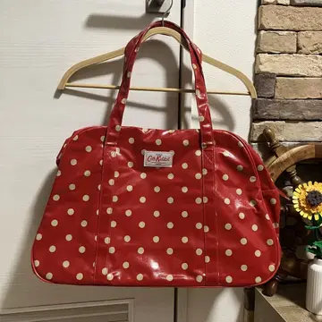 캐스키드슨 보스턴 백 토트백 빨간색 Cath Kidston 도트
