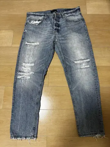 자라 라이트 블루 데미지 데님 팬츠