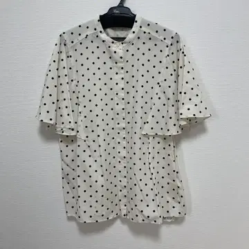 아이보리 도트 반팔 셔츠