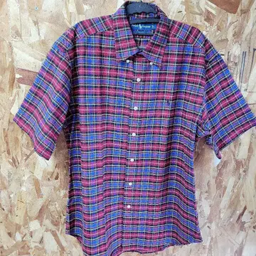 새상품급! Ralph Lauren Blake 반팔 셔츠 L 체크 무늬