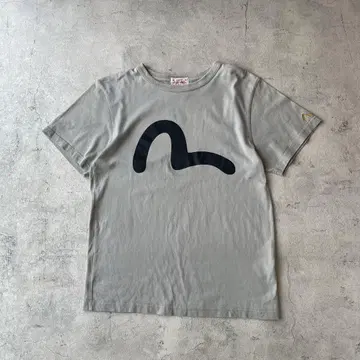 EVISU 에비수 티셔츠 로고 카모메 그레이