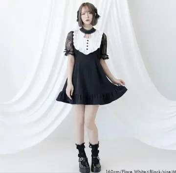유메텐보 디자인 요크 프릴 원피스