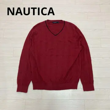 NAUTICA 노티카 원포인트 자수 V넥 스웨터
