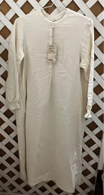 여성용 카폭 혼방 이중 거즈 긴팔 원피스 베이지 S MUJI
