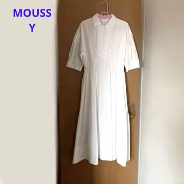 MOUSSY 롱 원피스 화이트 화이트 마우지 원피스