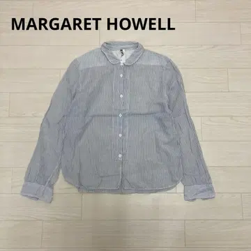 MHL. 마가렛호웰 BASIC STRIPE 둥근 카라 긴팔 셔츠