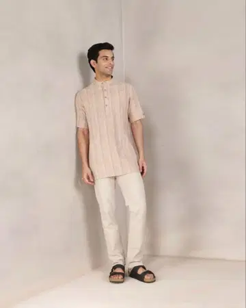 Fabindia 파빈디아 남성용 숏 쿠르타