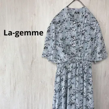 La-gemme 꽃무늬 플레어 소매 원피스