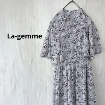 La-gemme 꽃무늬 플레어 소매 원피스