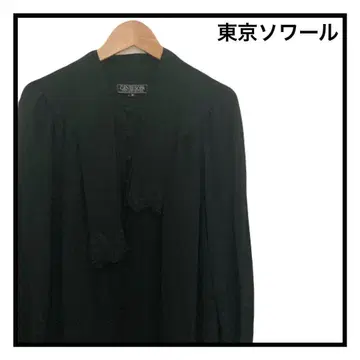 도쿄 소와르 롱 원피스 긴팔 보타이풍 차이나 버튼 블랙 9호