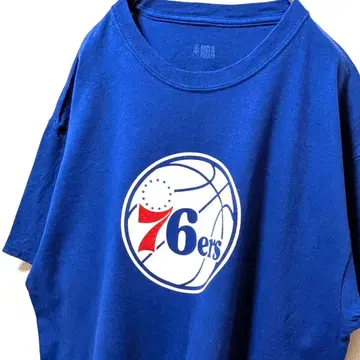 NBA 필라델피아 세븐티식서스 로고 티셔츠 블루 파랑 L 구제 의류