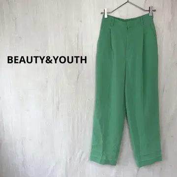 BEAUTY&YOUTH 더블 크로스 턱 와이드 스트레이트 팬츠