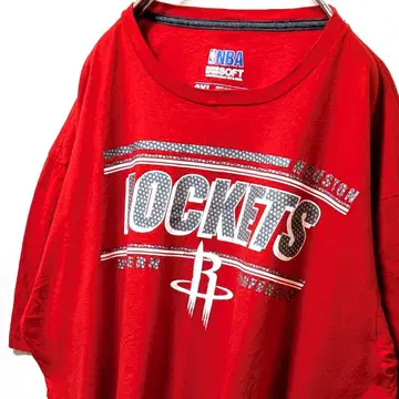 NBA 휴스턴 로케츠 로고 티셔츠 레드 빨간색 2XL 구제 의류