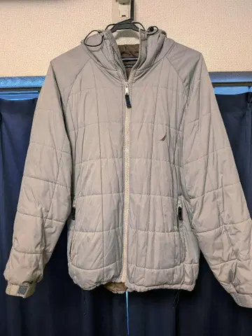 NAUTICA 후드 부착 베이지 퀼팅 자켓