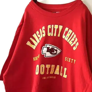 NFL 풋볼 캔자스시티 치프스 티셔츠 XL 레드 빨간색 구제 의류