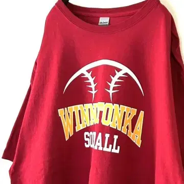 길단 WINNETONKA 소프트볼 티셔츠 2XL 레드 빨간색 구제 의류