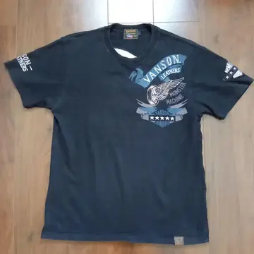 VANSON 블랙 티셔츠 몬스터 머신