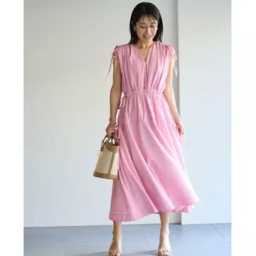 미사용 새상품 셀포드 리본 슬리브리스 원피스 PNK 38