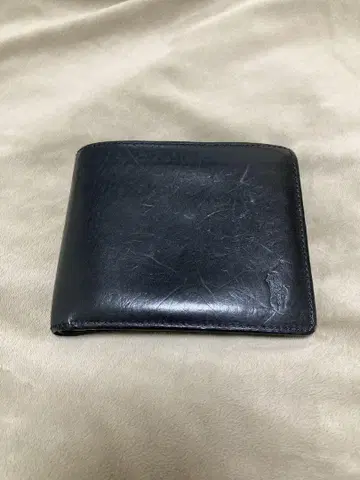 블랙 가죽 접이식 지갑 랄프 로렌