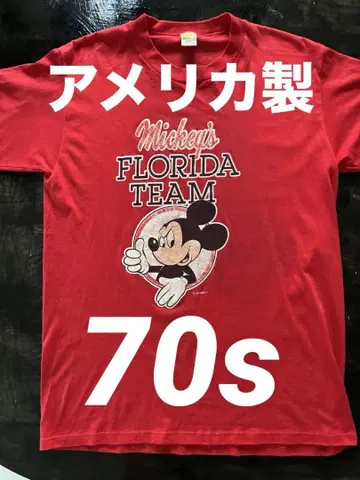70년대 USA제 Velva Sheen 미키 디즈니 빈티지 빨간색