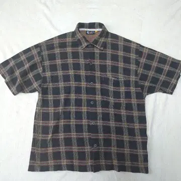 90s QuickSilver 반팔 체크 셔츠 유로 진품