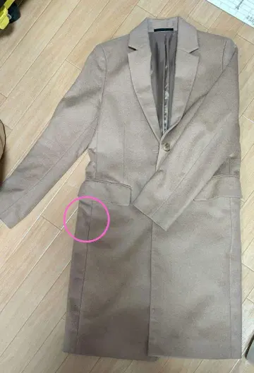유니클로 베이지 싱글 버튼 테일러드 코트 체스터 코트